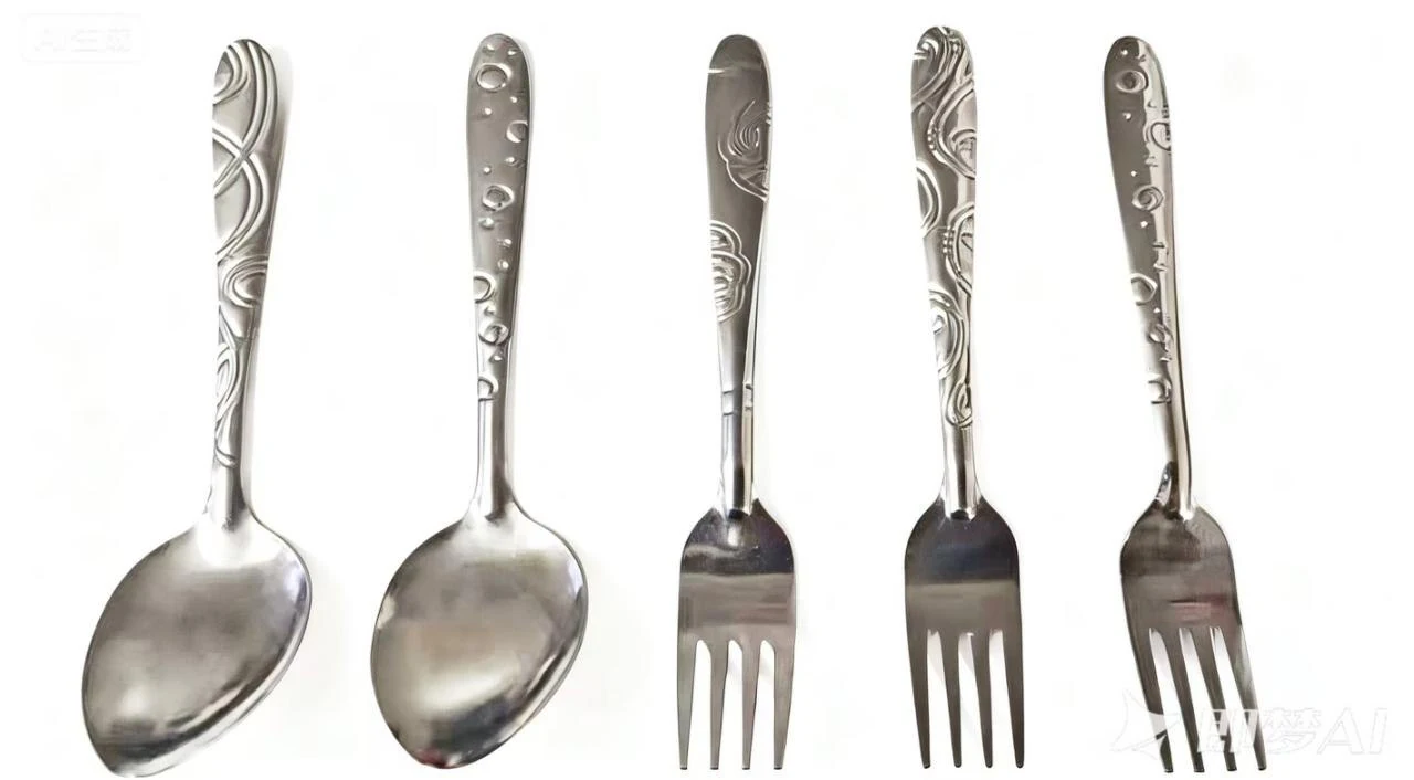 Series 06: two spoon designs and three fork designs from the original catalog